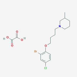 molecular formula C18H25BrClNO5 B4043237 1-[4-(2-溴-4-氯苯氧基)丁基]-3-甲基哌啶草酸盐 