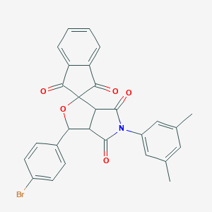 molecular formula C28H20BrNO5 B404324 3-(4-bromophenyl)-5-(3,5-dimethylphenyl)-3a,6a-dihydrospiro[furo[3,4-c]pyrrole-1,2'-indene]-1',3',4,6(3H,5H)-tetrone 