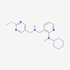 molecular formula C19H27N5S B4043247 N-cyclohexyl-N-methyl-3-[[(2-methylsulfanylpyrimidin-5-yl)methylamino]methyl]pyridin-2-amine 