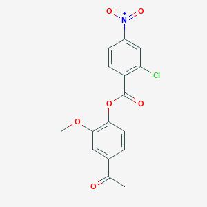 molecular formula C16H12ClNO6 B404325 4-Acetyl-2-methoxyphenyl 2-chloro-4-nitrobenzoate 