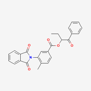 molecular formula C26H21NO5 B4043265 1-benzoylpropyl 3-(1,3-dioxo-1,3-dihydro-2H-isoindol-2-yl)-4-methylbenzoate 