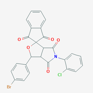 molecular formula C26H15BrClNO5 B404327 3-(4-bromophenyl)-5-(2-chlorophenyl)-3a,6a-dihydrospiro[furo[3,4-c]pyrrole-1,2'-indene]-1',3',4,6(3H,5H)-tetrone 