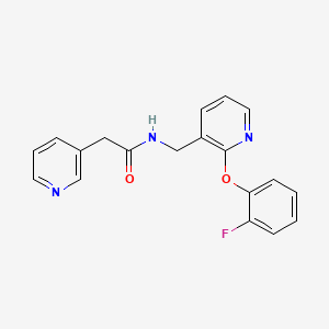 molecular formula C19H16FN3O2 B4043273 N-{[2-(2-氟苯氧基)-3-吡啶基]甲基}-2-(3-吡啶基)乙酰胺 