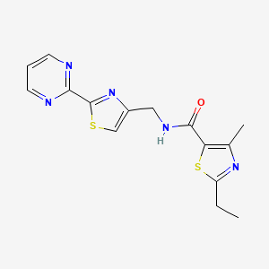 molecular formula C15H15N5OS2 B4043286 2-ethyl-4-methyl-N-[(2-pyrimidin-2-yl-1,3-thiazol-4-yl)methyl]-1,3-thiazole-5-carboxamide 