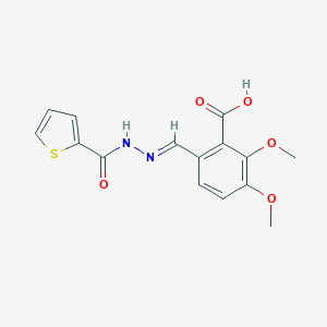 molecular formula C15H14N2O5S B404329 2,3-dimethoxy-6-[(E)-(thiophene-2-carbonylhydrazinylidene)methyl]benzoic acid CAS No. 325989-36-4