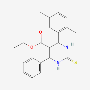 ethyl 4-(2,5-dimethylphenyl)-6-phenyl-2-sulfanylidene-3,4-dihydro-1H-pyrimidine-5-carboxylate