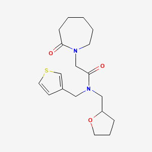 molecular formula C18H26N2O3S B4043370 2-(2-oxoazepan-1-yl)-N-(oxolan-2-ylmethyl)-N-(thiophen-3-ylmethyl)acetamide 