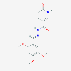 1-methyl-6-oxo-N-[(E)-(2,4,5-trimethoxyphenyl)methylideneamino]pyridine-3-carboxamide