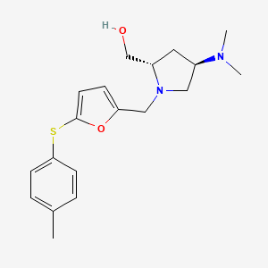 molecular formula C19H26N2O2S B4043414 [(2S,4R)-4-(dimethylamino)-1-({5-[(4-methylphenyl)thio]-2-furyl}methyl)pyrrolidin-2-yl]methanol 