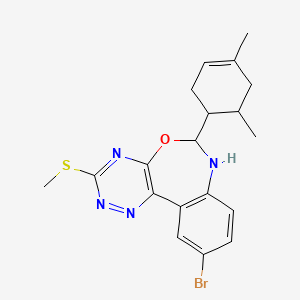 molecular formula C19H21BrN4OS B4043436 10-溴-6-(4,6-二甲基-3-环己烯-1-基)-3-(甲硫基)-6,7-二氢[1,2,4]三嗪并[5,6-d][3,1]苯并噁唑嗪 