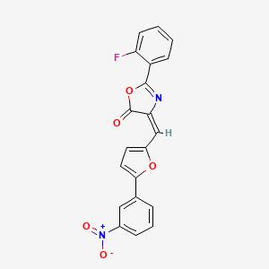 (4E)-2-(2-fluorophenyl)-4-[[5-(3-nitrophenyl)furan-2-yl]methylidene]-1,3-oxazol-5-one