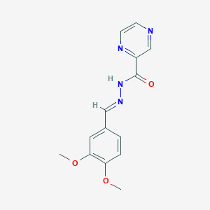 molecular formula C14H14N4O3 B404351 N'-(3,4-dimethoxybenzylidene)-2-pyrazinecarbohydrazide CAS No. 1239766-76-7