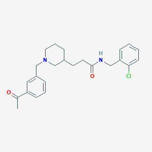 3-[1-(3-acetylbenzyl)-3-piperidinyl]-N-(2-chlorobenzyl)propanamide