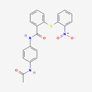 molecular formula C21H17N3O4S B4043537 N-[4-(acetylamino)phenyl]-2-[(2-nitrophenyl)thio]benzamide 