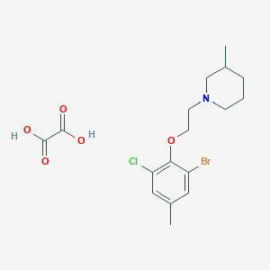 molecular formula C17H23BrClNO5 B4043539 1-[2-(2-Bromo-6-chloro-4-methylphenoxy)ethyl]-3-methylpiperidine;oxalic acid 