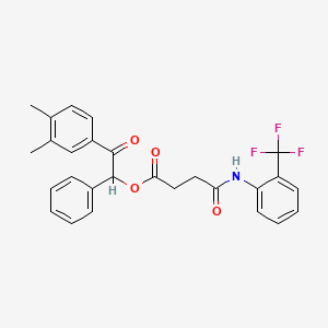 2-(3,4-dimethylphenyl)-2-oxo-1-phenylethyl 4-oxo-4-{[2-(trifluoromethyl)phenyl]amino}butanoate