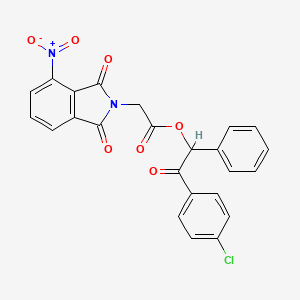 molecular formula C24H15ClN2O7 B4043612 2-(4-chlorophenyl)-2-oxo-1-phenylethyl (4-nitro-1,3-dioxo-1,3-dihydro-2H-isoindol-2-yl)acetate 