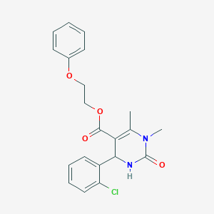 molecular formula C21H21ClN2O4 B404362 2-Phenoxyethyl 4-(2-chlorophenyl)-1,6-dimethyl-2-oxo-1,2,3,4-tetrahydro-5-pyrimidinecarboxylate 