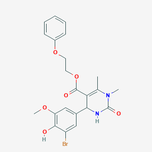 2-Phenoxyethyl 4-(3-bromo-4-hydroxy-5-methoxyphenyl)-1,6-dimethyl-2-oxo-1,2,3,4-tetrahydro-5-pyrimidinecarboxylate