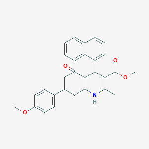 molecular formula C29H27NO4 B404365 Methyl 7-(4-methoxyphenyl)-2-methyl-4-(1-naphthyl)-5-oxo-1,4,5,6,7,8-hexahydro-3-quinolinecarboxylate 