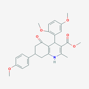 molecular formula C27H29NO6 B404368 Methyl 4-(2,5-dimethoxyphenyl)-7-(4-methoxyphenyl)-2-methyl-5-oxo-1,4,5,6,7,8-hexahydroquinoline-3-carboxylate 