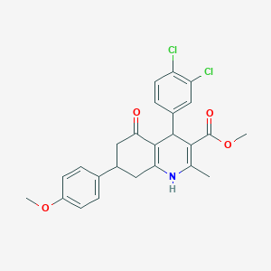 molecular formula C25H23Cl2NO4 B404370 Methyl 4-(3,4-dichlorophenyl)-7-(4-methoxyphenyl)-2-methyl-5-oxo-1,4,5,6,7,8-hexahydro-3-quinolinecarboxylate 