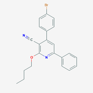 molecular formula C22H19BrN2O B404372 4-(4-Bromophenyl)-2-butoxy-6-phenylnicotinonitrile 