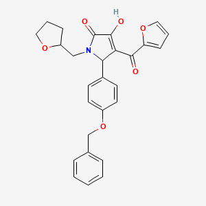 molecular formula C27H25NO6 B4043720 5-(4-(Benzyloxy)phenyl)-4-(furan-2-carbonyl)-3-hydroxy-1-((tetrahydrofuran-2-yl)methyl)-1H-pyrrol-2(5H)-one 