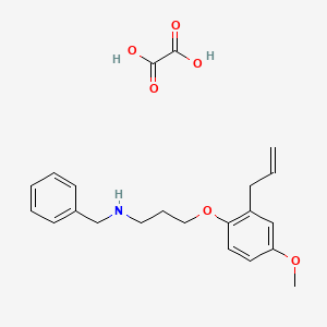 molecular formula C22H27NO6 B4043784 N-benzyl-3-(4-methoxy-2-prop-2-enylphenoxy)propan-1-amine;oxalic acid 