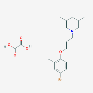 molecular formula C19H28BrNO5 B4043786 1-[3-(4-溴-2-甲基苯氧基)丙基]-3,5-二甲基哌啶草酸酯 