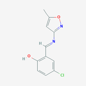 molecular formula C11H9ClN2O2 B404380 4-Chloro-2-(((5-methyl-3-isoxazolyl)imino)methyl)phenol 