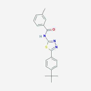 molecular formula C20H21N3OS B404381 N-[5-(4-tert-butylphenyl)-1,3,4-thiadiazol-2-yl]-3-methylbenzamide 