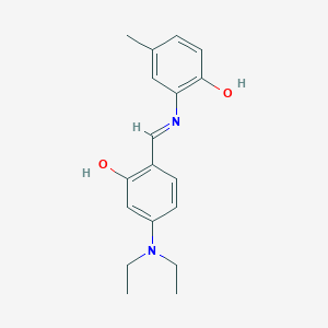 molecular formula C18H22N2O2 B404382 2-{[4-(Diethylamino)-2-hydroxybenzylidene]amino}-4-methylphenol 
