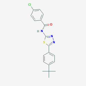 molecular formula C19H18ClN3OS B404383 N-[5-(4-tert-butylphenyl)-1,3,4-thiadiazol-2-yl]-4-chlorobenzamide CAS No. 331819-23-9
