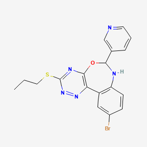 molecular formula C18H16BrN5OS B4043833 10-bromo-3-(propylthio)-6-(3-pyridinyl)-6,7-dihydro[1,2,4]triazino[5,6-d][3,1]benzoxazepine 