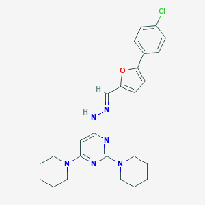 5-(4-Chlorophenyl)furan-2-carbaldehyde (2,6-dipiperidin-1-ylpyrimidin-4-yl)hydrazone