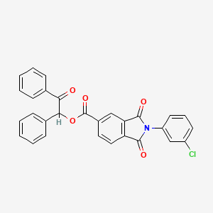 2-oxo-1,2-diphenylethyl 2-(3-chlorophenyl)-1,3-dioxo-5-isoindolinecarboxylate