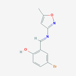 molecular formula C11H9BrN2O2 B404391 4-Bromo-2-{[(5-methyl-3-isoxazolyl)imino]methyl}phenol 