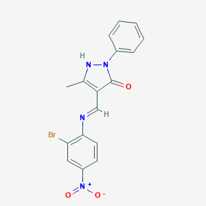 4-({2-bromo-4-nitroanilino}methylene)-5-methyl-2-phenyl-2,4-dihydro-3H-pyrazol-3-one