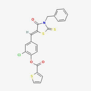 [4-[(Z)-(3-benzyl-4-oxo-2-sulfanylidene-1,3-thiazolidin-5-ylidene)methyl]-2-chlorophenyl] thiophene-2-carboxylate