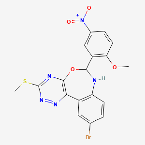 10-bromo-6-(2-methoxy-5-nitrophenyl)-3-(methylthio)-6,7-dihydro[1,2,4]triazino[5,6-d][3,1]benzoxazepine