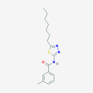 molecular formula C17H23N3OS B404396 N-(5-heptyl-1,3,4-thiadiazol-2-yl)-3-methylbenzamide 