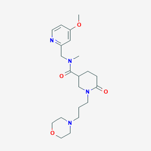 molecular formula C21H32N4O4 B4043962 N-[(4-methoxy-2-pyridinyl)methyl]-N-methyl-1-[3-(4-morpholinyl)propyl]-6-oxo-3-piperidinecarboxamide 