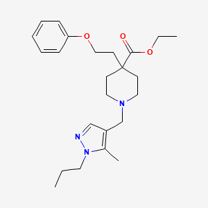 ethyl 1-[(5-methyl-1-propyl-1H-pyrazol-4-yl)methyl]-4-(2-phenoxyethyl)-4-piperidinecarboxylate