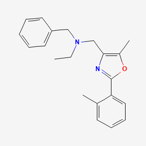 molecular formula C21H24N2O B4043975 N-benzyl-N-{[5-methyl-2-(2-methylphenyl)-1,3-oxazol-4-yl]methyl}ethanamine 