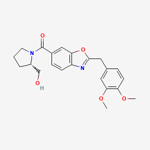 molecular formula C22H24N2O5 B4043978 [2-[(3,4-dimethoxyphenyl)methyl]-1,3-benzoxazol-6-yl]-[(2S)-2-(hydroxymethyl)pyrrolidin-1-yl]methanone 