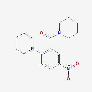 molecular formula C17H23N3O3 B4044018 1-[5-硝基-2-(1-哌啶基)苯甲酰]哌啶 