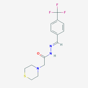 2-thiomorpholin-4-yl-N-[(E)-[4-(trifluoromethyl)phenyl]methylideneamino]acetamide