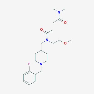 molecular formula C22H34FN3O3 B4044033 N-{[1-(2-fluorobenzyl)-4-piperidinyl]methyl}-N-(2-methoxyethyl)-N',N'-dimethylsuccinamide 