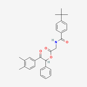 molecular formula C29H31NO4 B4044038 N-(4-叔丁基苯甲酰基)甘氨酸 2-(3,4-二甲基苯基)-2-氧代-1-苯乙酯 